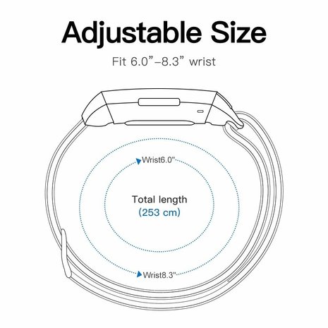 Strap-it Strap-it Bracelet nylon Fitbit Charge 3 (bleu)