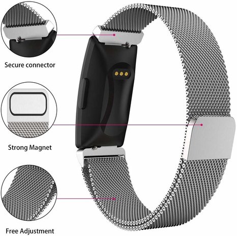 Strap-it Strap-it Bracelet Milanais Fitbit Inspire (argent) Strap-it Strap-it Bracelet Milanais Fitbit Inspire (argent)