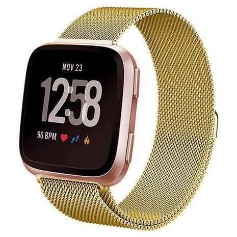 Strap-it Strap-it Bracelet Milanais Fitbit Versa (or)