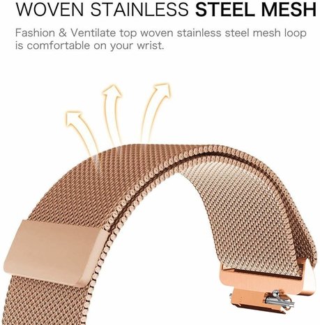 Strap-it Strap-it Bracelet Milanais Fitbit Inspire (or rose) Strap-it Strap-it Bracelet Milanais Fitbit Inspire (or rose)