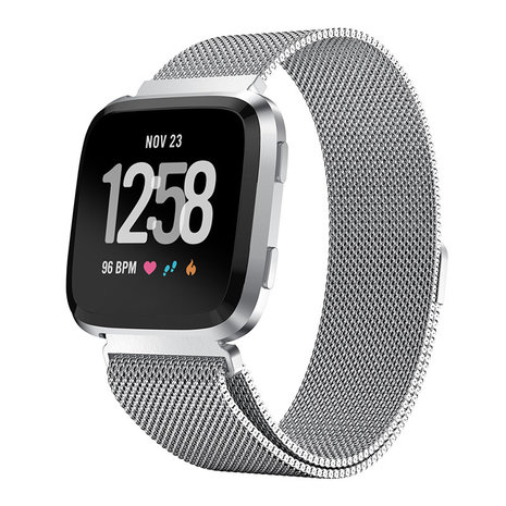 Strap-it Strap-it Bracelet Milanais Fitbit Versa (argent)