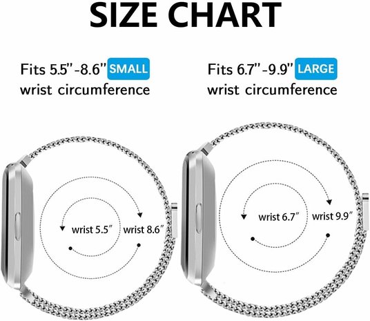 Strap-it Strap-it Bracelet Milanais Fitbit Versa (argent)