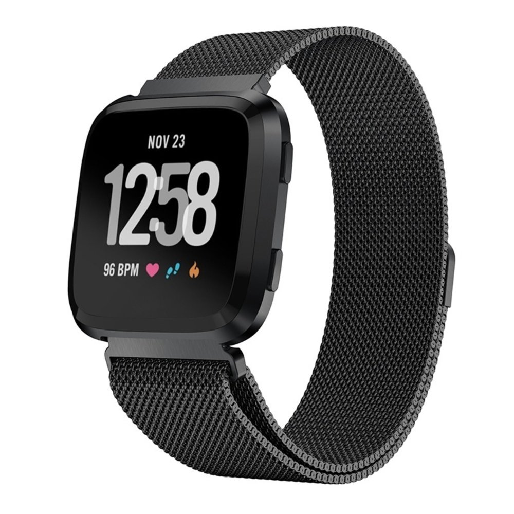 Strap-it Strap-it Bracelet Milanais Fitbit Versa (noir)