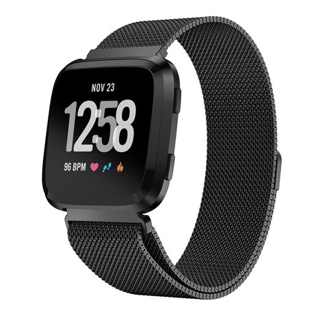 Strap-it Strap-it Bracelet Milanais Fitbit Versa (noir)