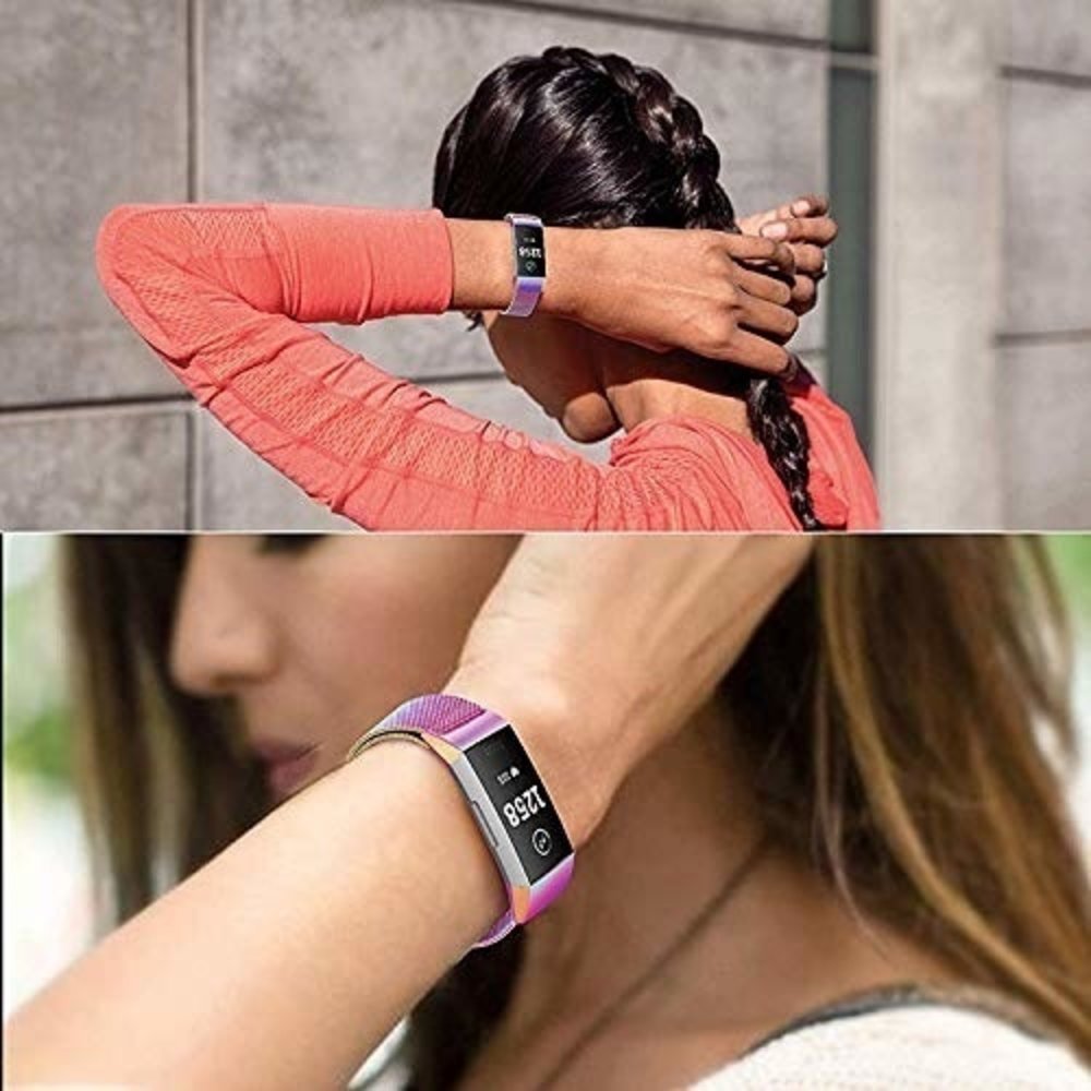 Strap-it Strap-it Bracelet Milanais Fitbit Charge 3 (arc-en-ciel)