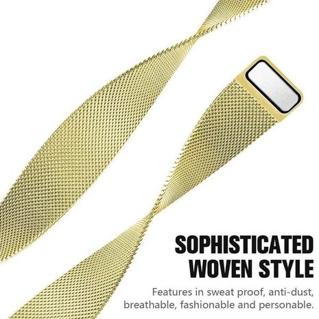 Strap-it Strap-it Bracelet Milanais Fitbit Charge 3 (or)