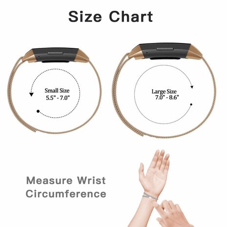 Strap-it Strap-it Bracelet Milanais Fitbit Charge 3 (or rose) Strap-it Strap-it Bracelet Milanais Fitbit Charge 3 (or rose)