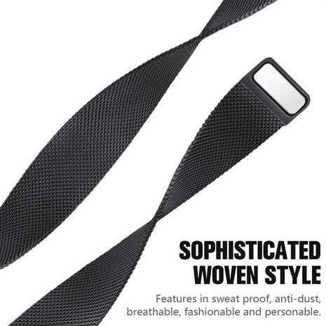 Strap-it Strap-it Bracelet Milanais Fitbit Charge 3 (noir)