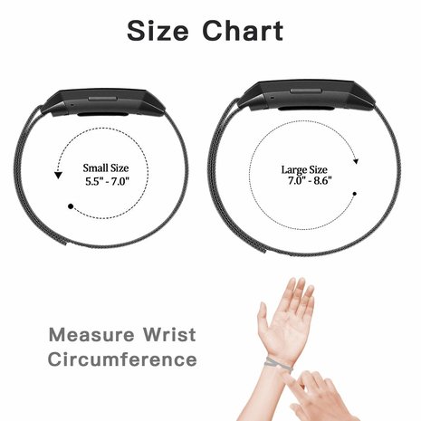 Strap-it Strap-it Bracelet Milanais Fitbit Charge 3 (noir)