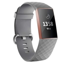 Strap-it Bracelet Fitbit Charge 3 Silicone (gris)
