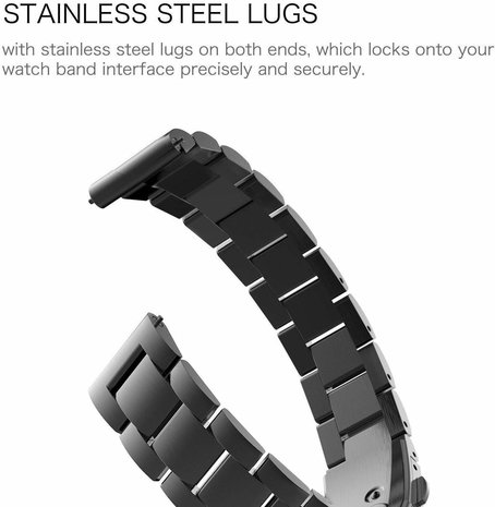 Strap-it Strap-it Bracelet acier Fitbit Inspire (noir)