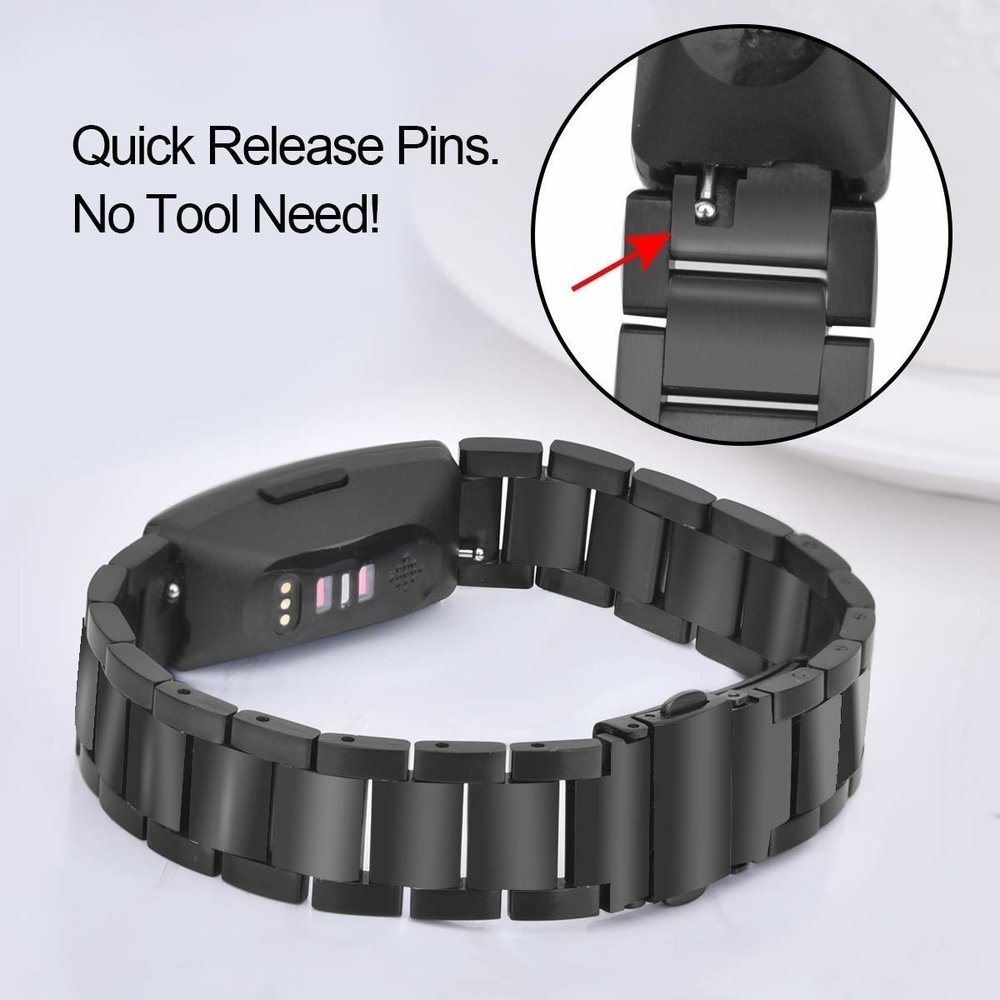 Strap-it Strap-it Bracelet acier Fitbit Inspire (noir)