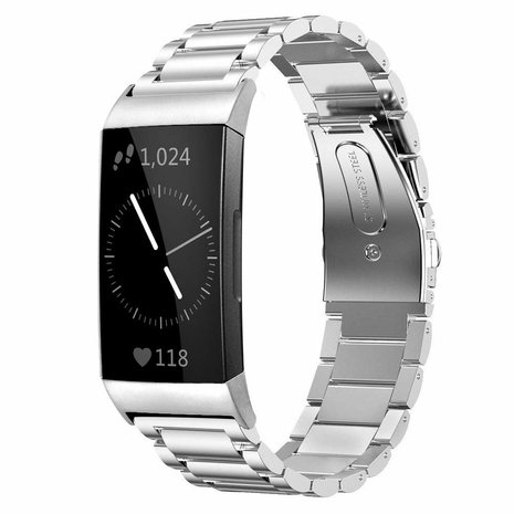 Strap-it Strap-it Bracelet acier Fitbit Charge 4 (argent)