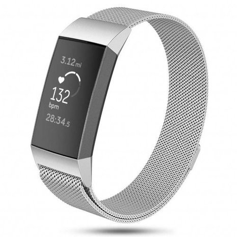 Strap-it Strap-it Bracelet Milanais Fitbit Charge 4 (argent) Strap-it Strap-it Bracelet Milanais Fitbit Charge 4 (argent)