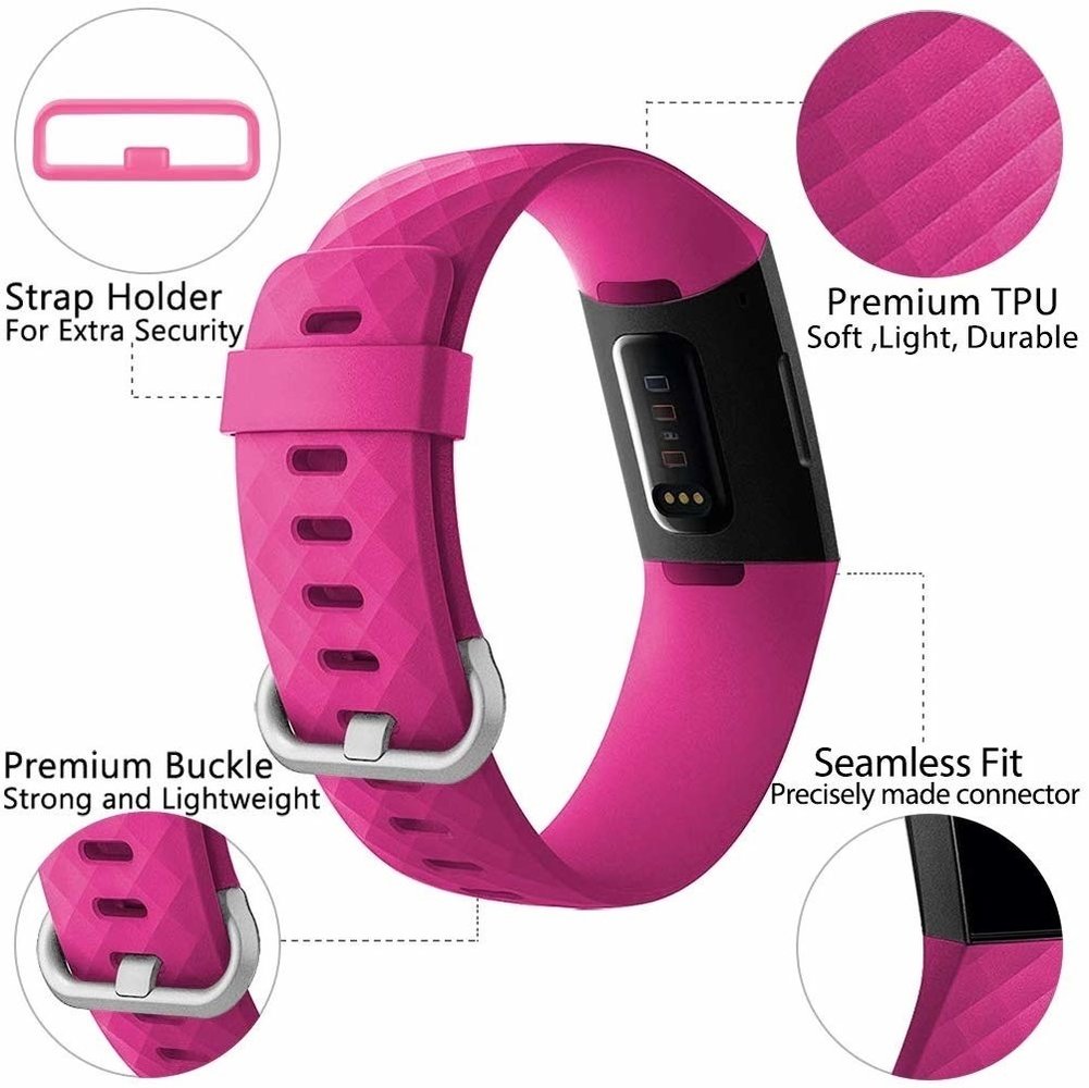 Strap-it Strap-it Bracelet silicone Fitbit Charge 4 (rose vif)