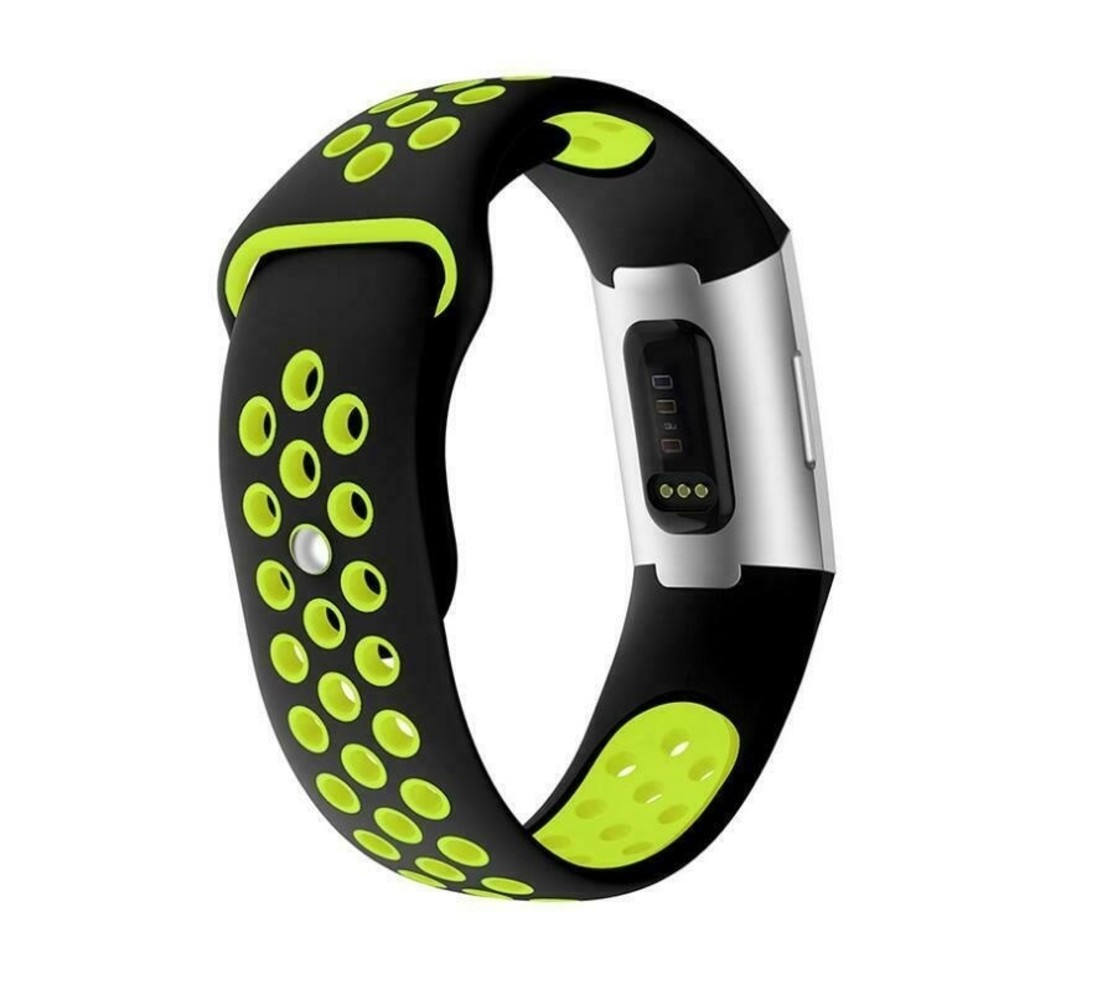 Strap-it Strap-it Bracelet sport Fitbit Charge 4 (noir/jaune) Strap-it Strap-it Bracelet sport Fitbit Charge 4 (noir/jaune)