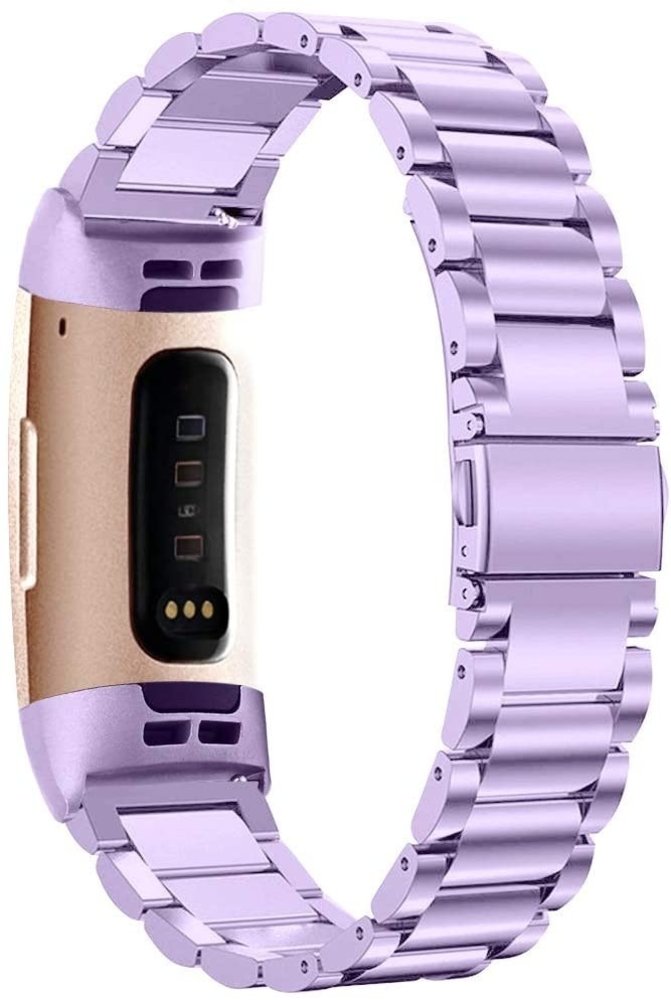 Strap-it Strap-it Bracelet acier Fitbit Charge 3 (violet)