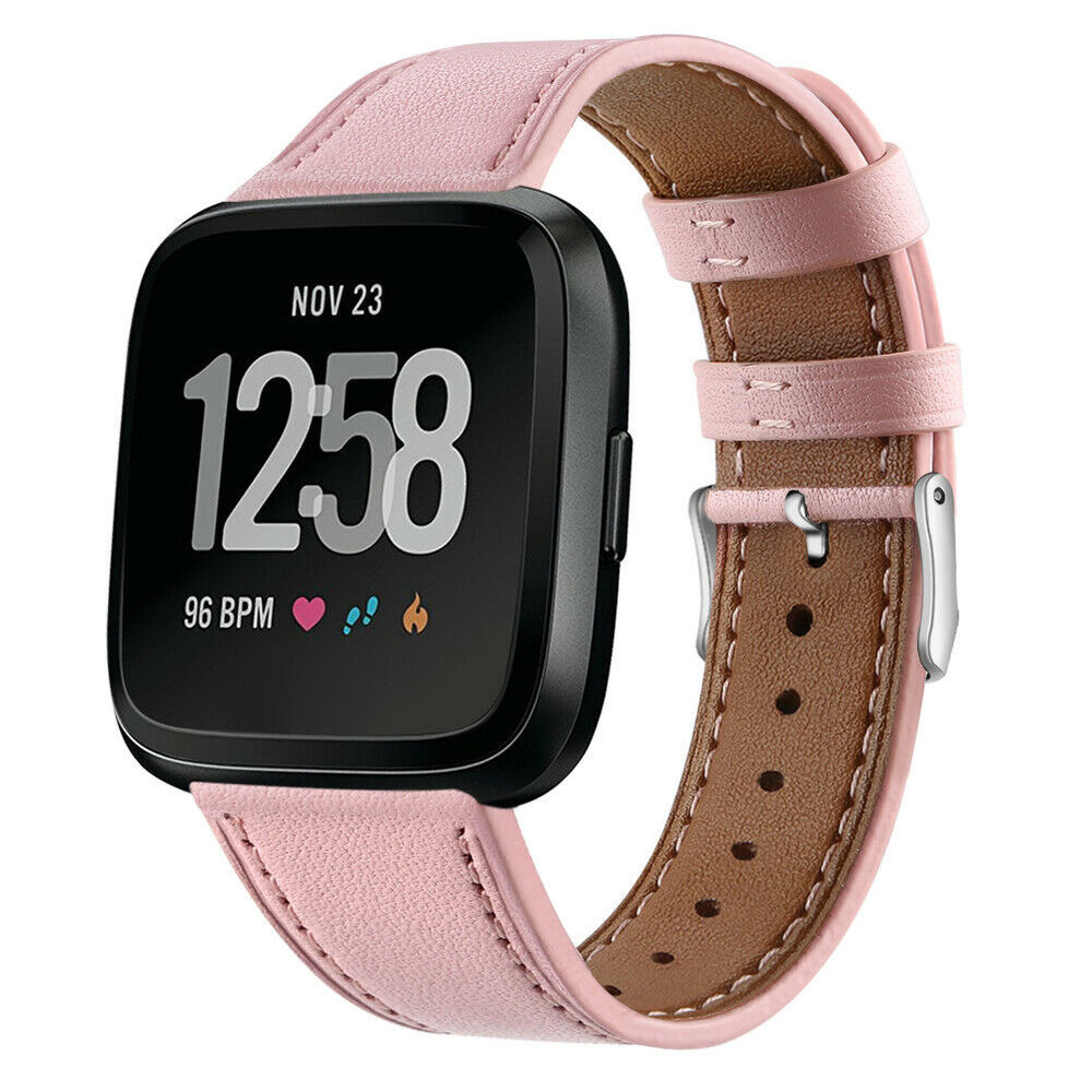 Strap-it Strap-it Bracelet cuir Fitbit Versa (rose)