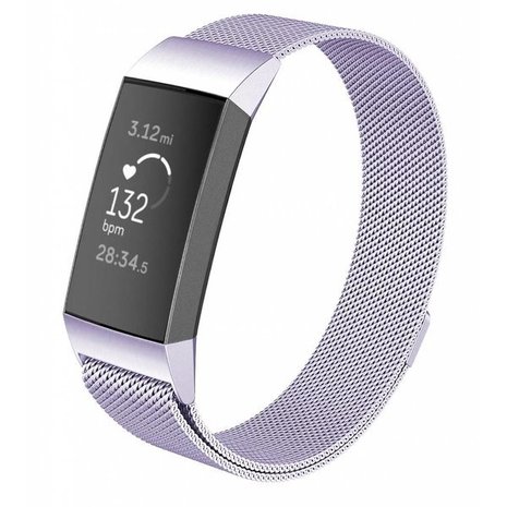 Strap-it Strap-it Bracelet Milanais Fitbit Charge 3 (lilas)
