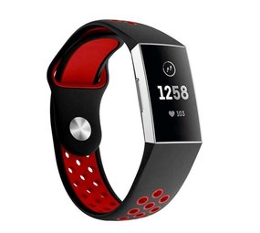 Strap-it Bracelet sport Fitbit Charge 3 (noir/rouge)