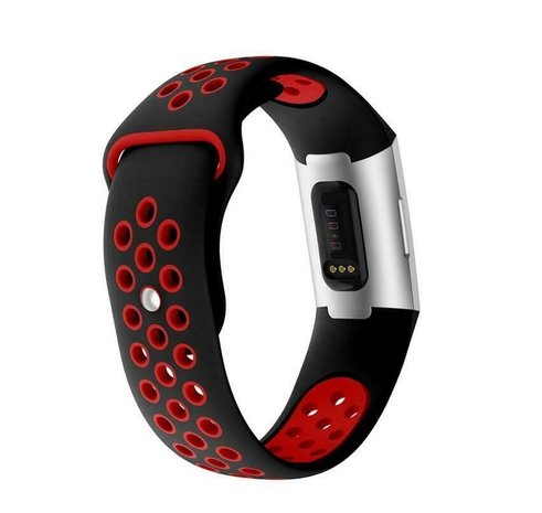 Strap-it Strap-it Bracelet sport Fitbit Charge 3 (noir/rouge)