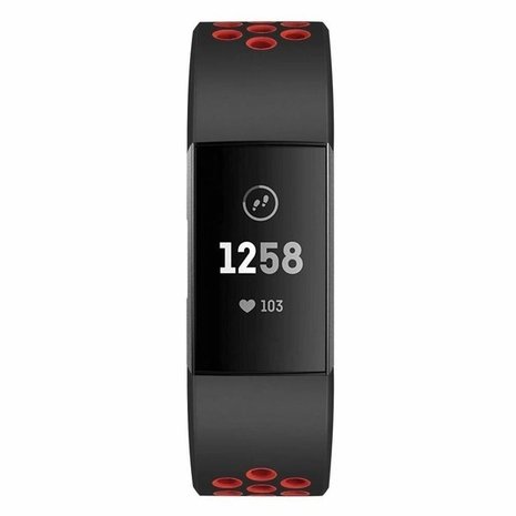 Strap-it Strap-it Bracelet sport Fitbit Charge 3 (noir/rouge)