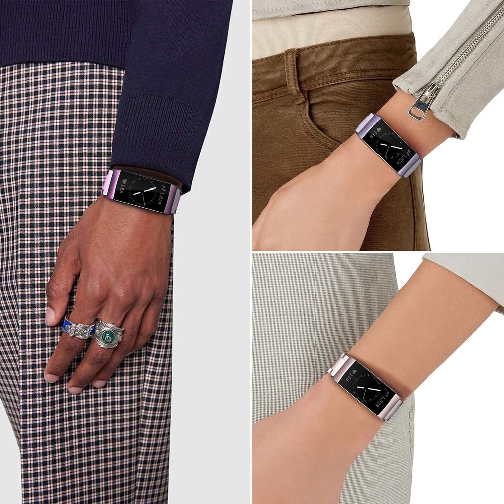 Strap-it Strap-it Bracelet acier Fitbit Charge 4 (violet)