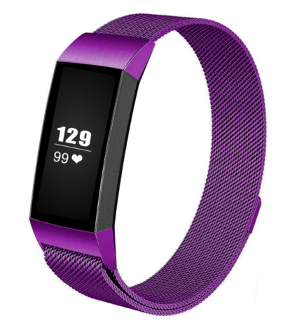 Strap-it Strap-it Bracelet Milanais Fitbit Charge 4 (violet) Strap-it Strap-it Bracelet Milanais Fitbit Charge 4 (violet)