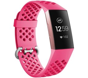Strap-it Bracelet silicone avec trous Fitbit Charge 4 (rose vif)