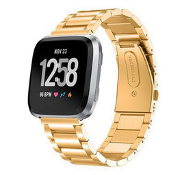 Strap-it Bracelet acier Fitbit Versa (or)