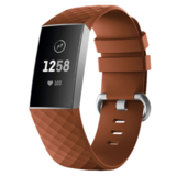 Strap-it Bracelet silicone Fitbit Charge 3 (marron)