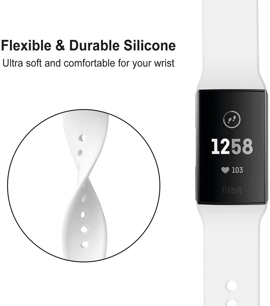 Strap-it Strap-it Bracelet sport Fitbit Charge 3 (blanc)
