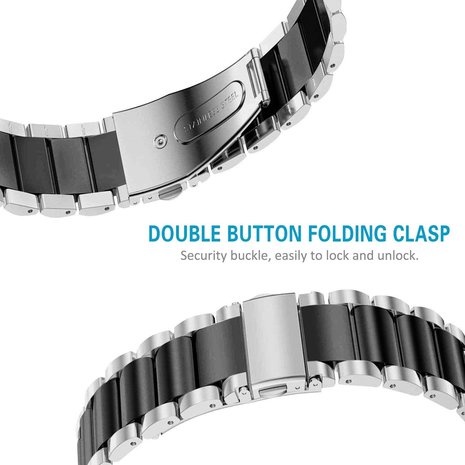 Strap-it Strap-it Bracelet acier Fitbit Charge 4 (argent/noir)