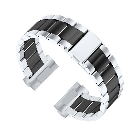 Strap-it Strap-it Bracelet acier Fitbit Versa 3 (argent/noir)