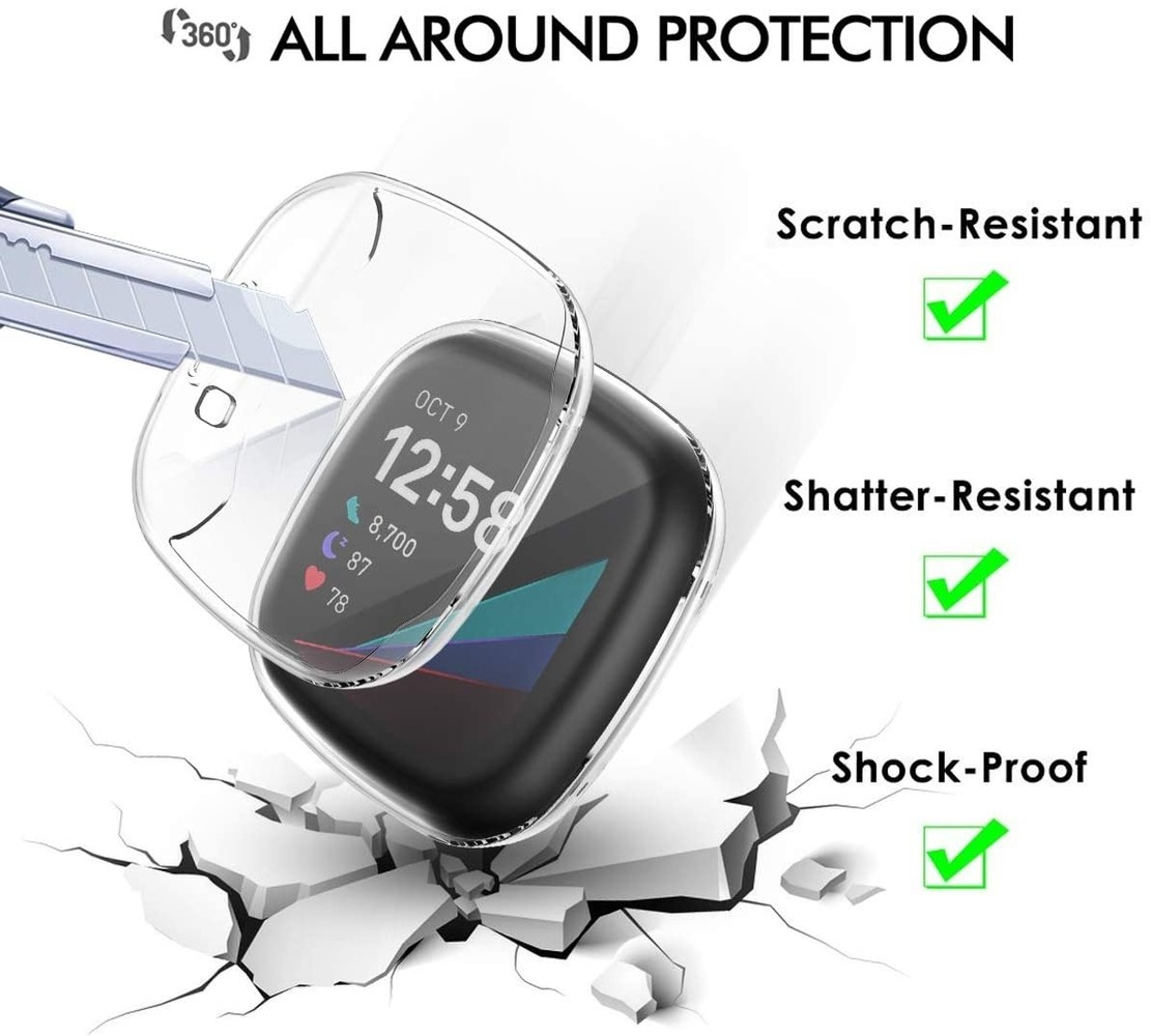 Strap-it Strap-it Coque de protection Fitbit Sense TPU (transparent)