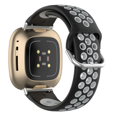 Strap-it Strap-it Bracelet sport Fitbit Sense (noir/gris)