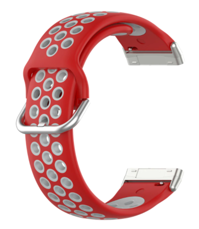 Strap-it Strap-it Bracelet sport Fitbit Sense (rouge gris)