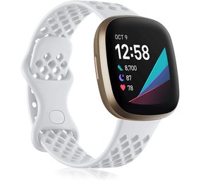 Strap-it Bracelet silicone avec trous Fitbit Versa 3 (blanc)