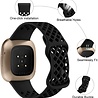 Strap-it Strap-it Bracelet silicone avec trous Fitbit Sense (noir)