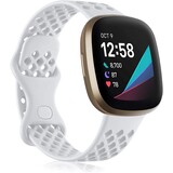 Strap-it Bracelet silicone avec trous Fitbit Sense (blanc)