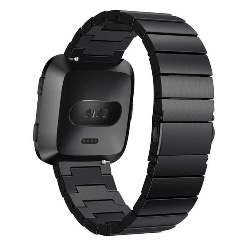 Strap-it Strap-it Bracelet métal Fitbit Versa (noir)