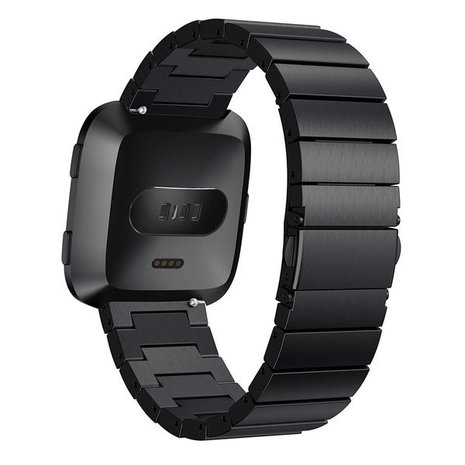 Strap-it Strap-it Bracelet métal Fitbit Versa (noir)
