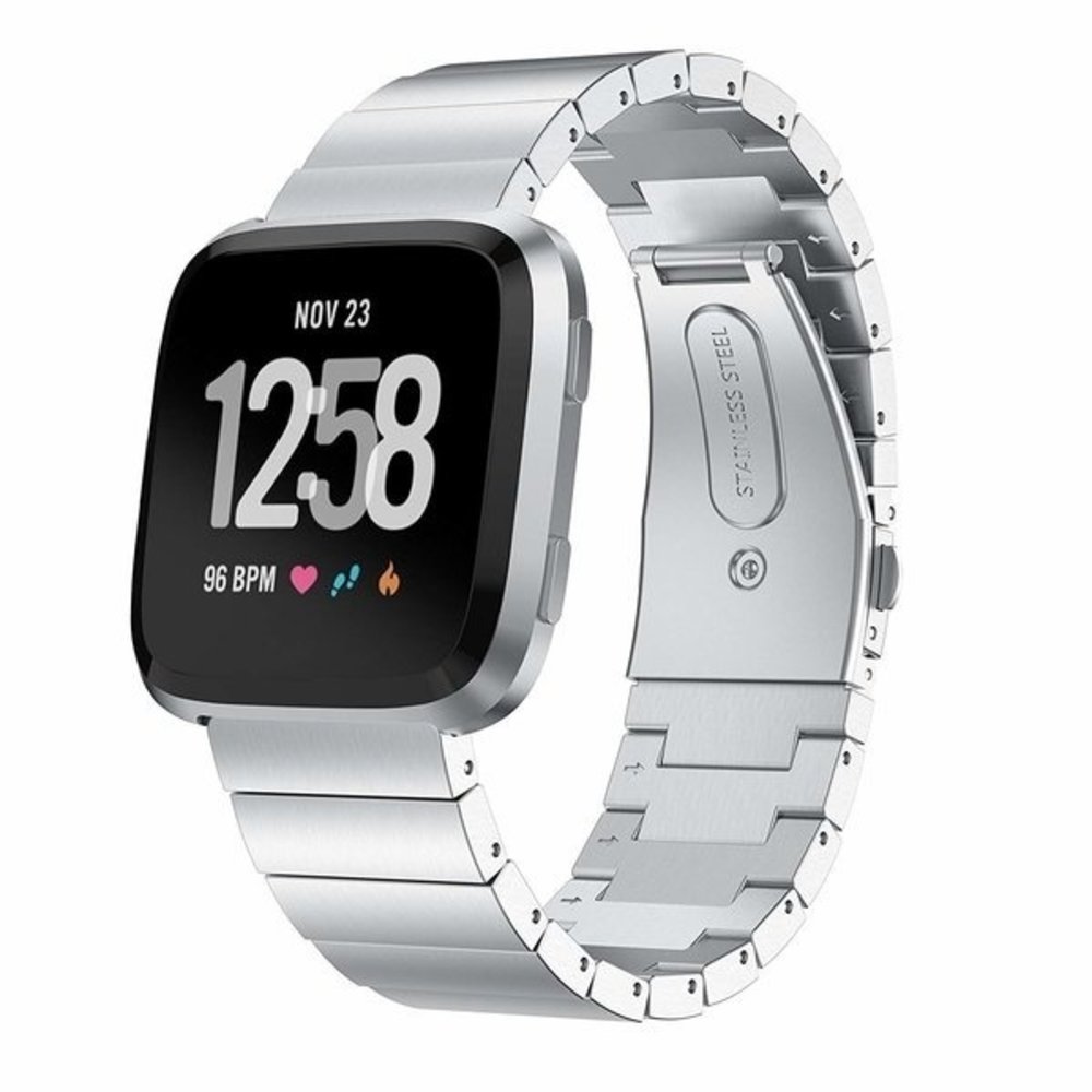 Strap-it Strap-it Bracelet métal Fitbit Versa (argent)