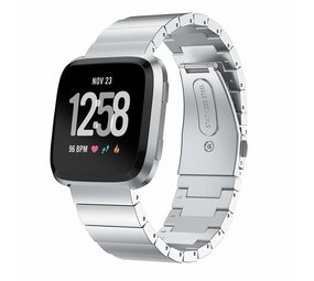 Strap-it Bracelet métal Fitbit Versa (argent)