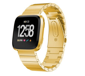 Strap-it Bracelet métal Fitbit Versa (or)