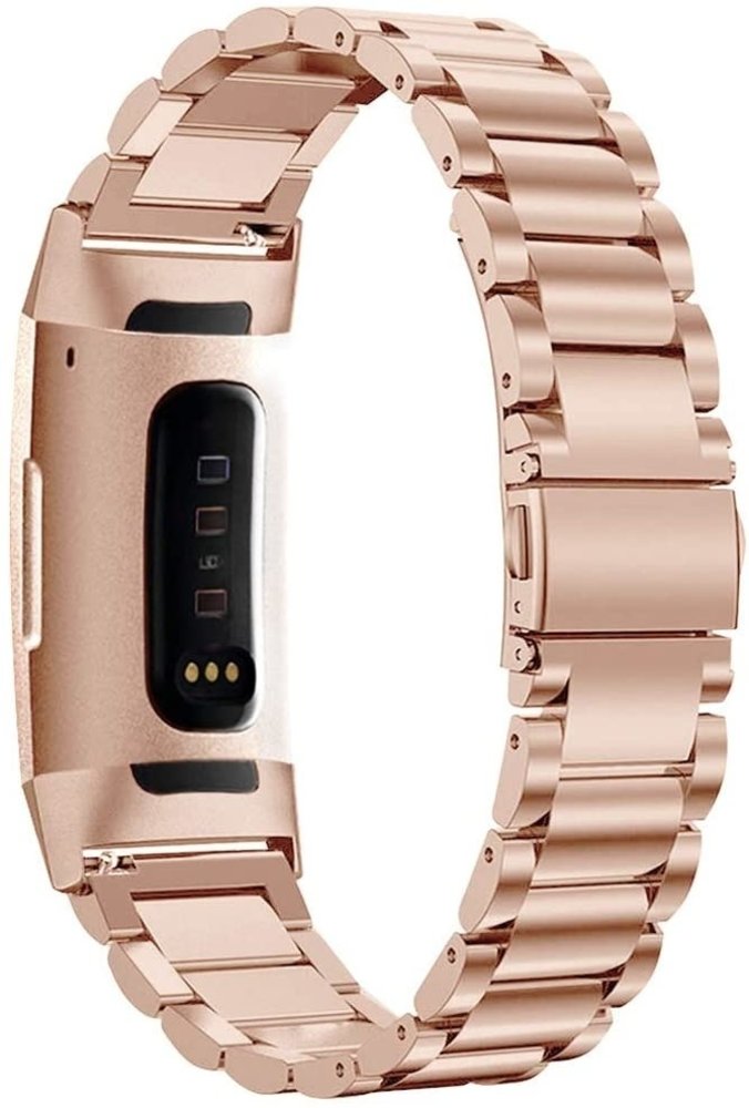 Strap-it Strap-it Bracelet acier Fitbit Charge 3 (or rose)
