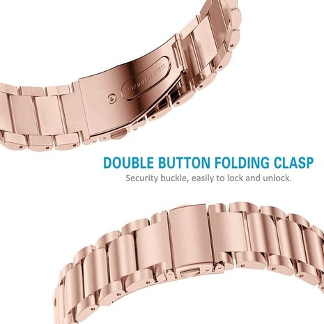 Strap-it Strap-it Bracelet acier Fitbit Charge 3 (or rose)