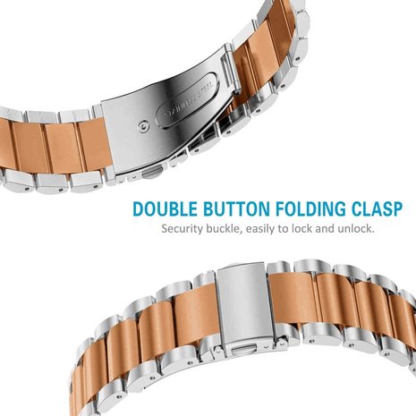 Strap-it Strap-it Bracelet acier Fitbit Charge 4 (argent/or rose) Strap-it Strap-it Bracelet acier Fitbit Charge 4 (argent/or rose)