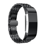 Strap-it Bracelet acier dragon Fitbit Charge 2 (noir)