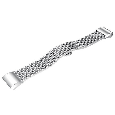 Strap-it Strap-it Bracelet acier dragon Fitbit Charge 2 (argent)